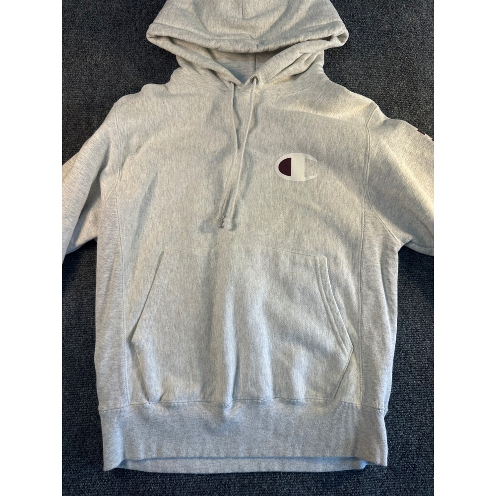 Champion Reverse Weave Texas A&M Hoodie Gray Maroon Small NCAA Aggies Sweatshirt - Picture 2 of 8